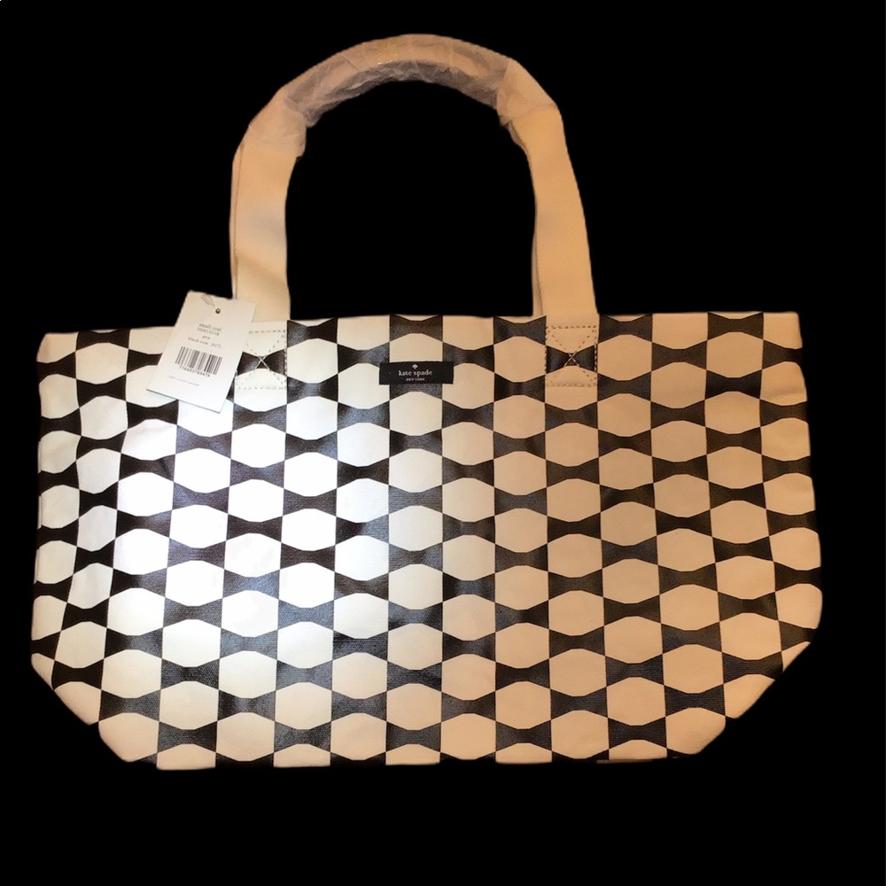Kate Spade Canvas Tote Black & Cream NWT